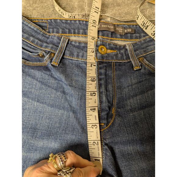 Levis Demi Curve Bootcut Jeans WOMENS 8/29 Mid Rise Blue Denim Cowgirl Western - Picture 4 of 9